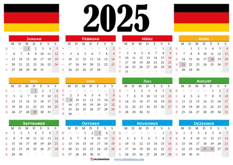 Kalender Deutschland Feiertage Schulferien Und Kalenderwochen