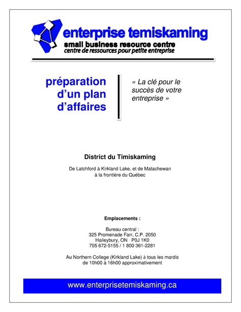 2a Guide Préparation Dun Plan Daffaires Final Préparation Dun Plan