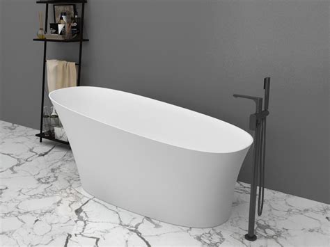 New Design Freestanding Bathtub Modern White Resin Stone Soaking ...