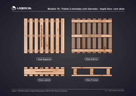 Modelo Palete Entradas Barrotes Dupla Face Abas