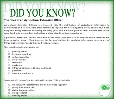 Did You Know Ministry Of Agriculture