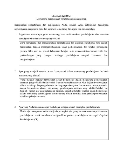 Lk Topik 2 Adi Lembar Kerja Peserta Assesment Pembelajaran Yang Efektif Lembar Kerja 1