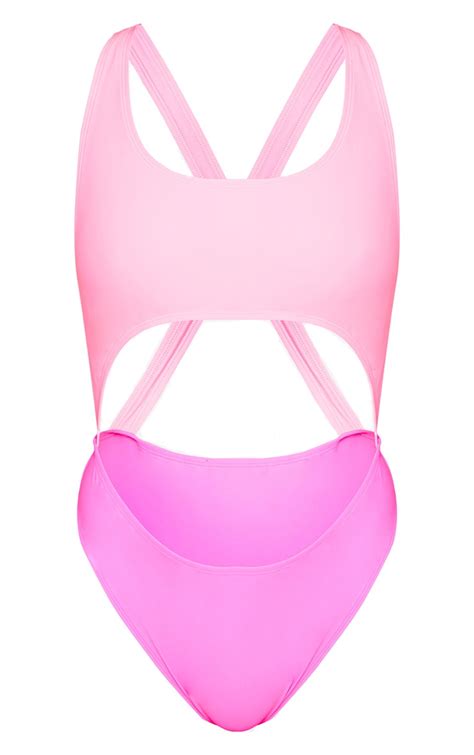 Gretchen Pink Cut Out Swimsuit Swimwear Prettylittlething Usa