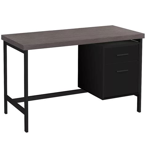 Monarch Specialties Computer Desk - 48 Inch L / Black / Grey Top ...