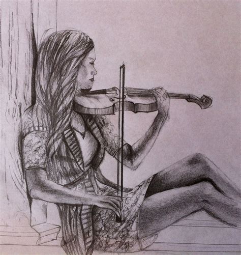 Captivating Violin Drawing