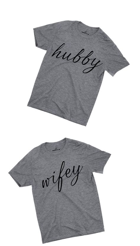 Hubby And Wifey Couples Unisex T Shirt Set Hubby Wifey Black And White