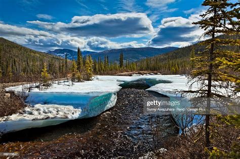 Monument Creek Meanders Through Melting Snow In Early Spring Chena