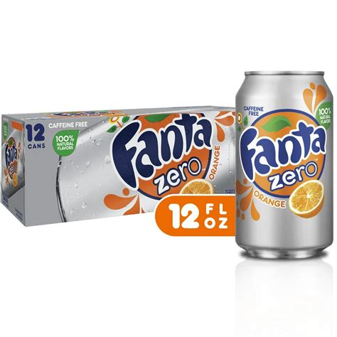 Fanta Orange Zero Sugar Soda Fruit Flavored Soft Drink 12 Fl Oz 12