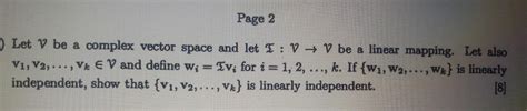 Solved Let V Be A Complex Vector Space And Let Vv Be A Chegg