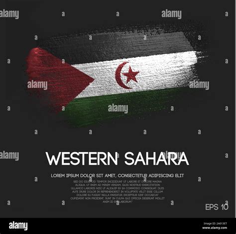 Sahrawi Flag Made Of Glitter Sparkle Brush Paint Vector Stock Vector