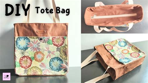 Recessed Zipper Tote Bag Tote Bag With Recessed Zipper DIY Tote Bag