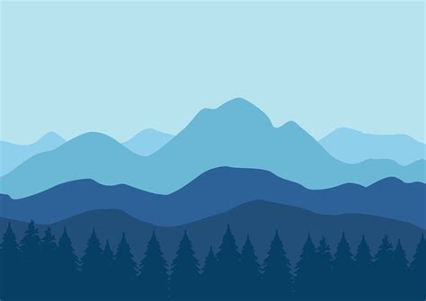 Mountain And Pine Forest Panorama Illustration In Flat Design 48451360