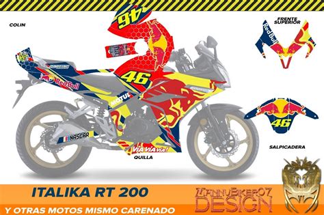 Rt Italika Vinil Adherible Impreso Wrap Calcas Stickers