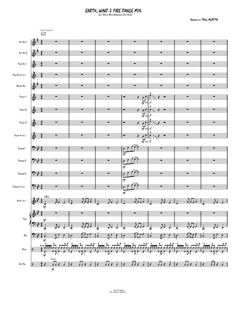 Earth Wind Fire Dance Mix Sheet Music By Paul Murtha For Jazz