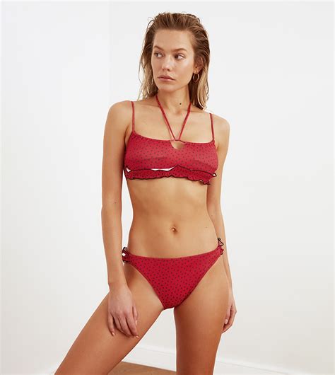 Buy Trendyol Polka Dot Bikini Brassiere In Red Thstreet Saudi Arabia