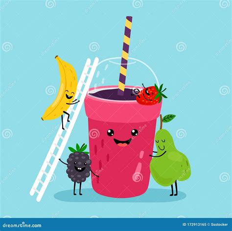 Smoothie Drink Character Stock Vector Illustration Of Juice 172913165