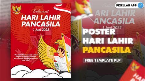 Desain Poster Hari Lahir Pancasila Pixellab App Youtube