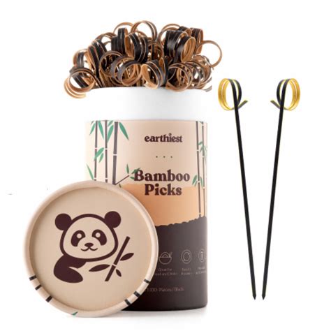 Bamboo Loop Cocktail Picks For Appetizers 6 Inch Black Bamboo Skewers