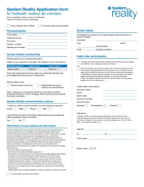 Fillable Online Medafford Co Sanlam Reality Application Form For