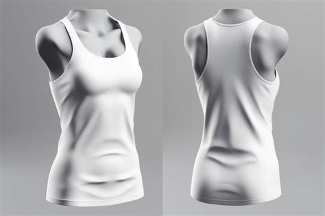 Premium Photo Blank White Tank Top Shirt Mock Up On Light Gray