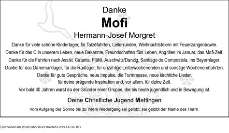 IVZ Trauer Hermann Josef Morgret