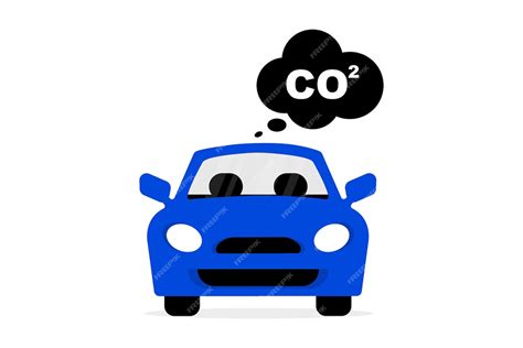 Premium Vector Car Emits Carbon Dioxide Car Emits Co2 Clouds Cars Air Pollution Concept