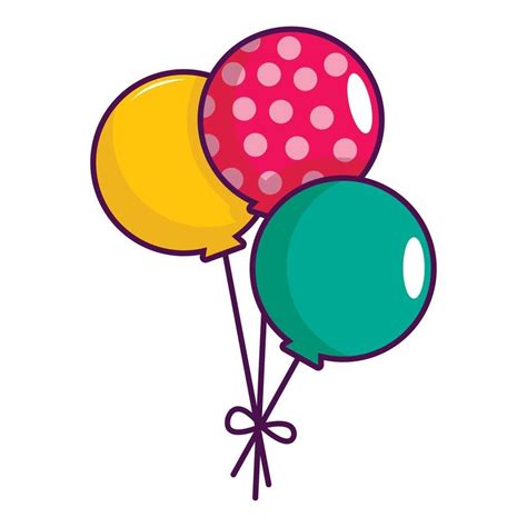 icono de tres globos de colores, estilo de dibujos animados | Globos de colores, Globos, Dibujos ...