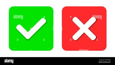 Yes Or No Icons Green Check Mark And Red Cross Icon Check Mark Icons