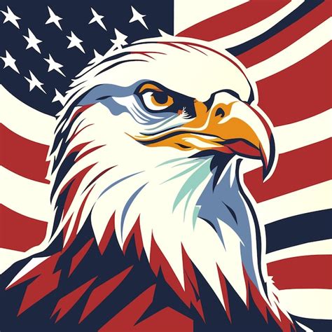 Premium Vector Bald Eagle Illustration With Stars And Stripes