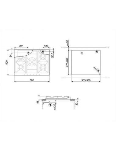 Smeg Cucina Sr Xgh Hobs Plata Integrado Cm Encimera De Gas Zona S