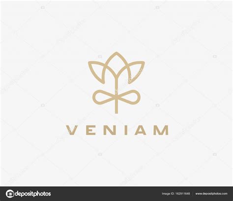 Linear Flower T Logo Design Elegant Crown Premium Vector Logotype