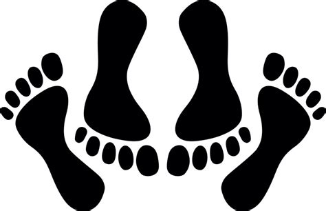 Footprint Silhouette Model Feet Of People Drawn Vector Image