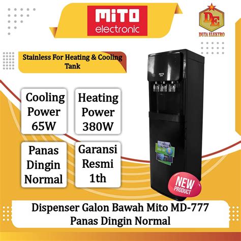 Jual Dispenser Galon Bawah Mito MD 777 Panas Dingin Normal Shopee