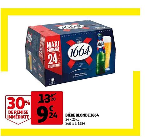 Promo Bière Blonde 1664 30 De Remise Immédiate chez Auchan