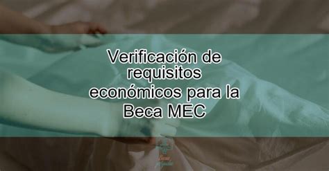 Verificación de requisitos económicos para la Beca MEC Actualizado