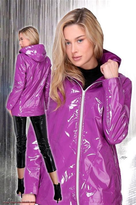 Vinyl Rain Vinyl Clothing Rainwear Fashion Rain Jacket Women