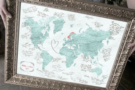 Wedding Guestbook Alternative Custom Map Custom Map Gift Custom