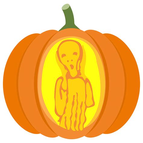 The Scream Pumpkin Stencil | Free Printable Papercraft Templates