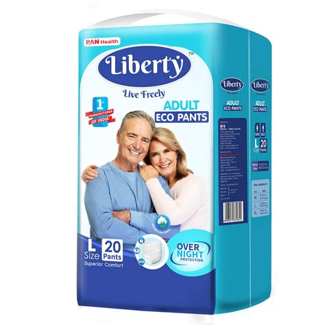 Buy Liberty Eco Adult Diaper Pants Large L 20 Count Waist Size 30 55 Inch Unisex Pack Of 1