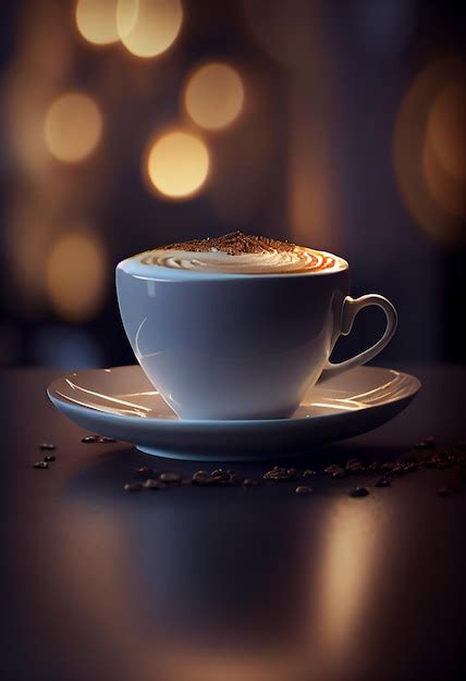 Premium Ai Image Cup Of Hot Cappuccino Coffee Illustration Generative Ai