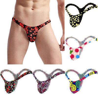 Sexy Men Ice Silk Underwear Bikini Thong Jockstrap Briefs Smooth Thin