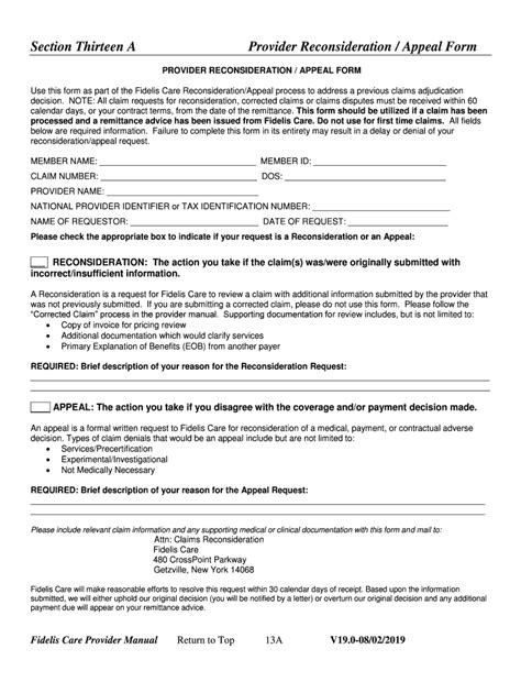 Fillable Online Provider Appeal Reconsideration Form Maryland Physicians Care Fax Email Print