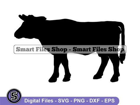 Cow Silhouette SVG Cow Svg Cattle Svg Farm Animals Svg Cow | Etsy