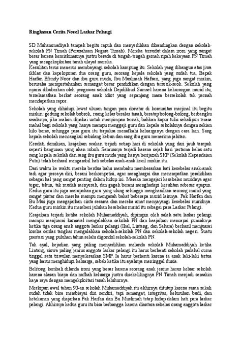 (DOC) Ringkasan Cerita Novel Laskar Pelangi