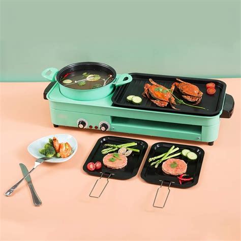 Review In Electric Smokeless Grill And Hot Pot W Indoor Multifunctional Detachable