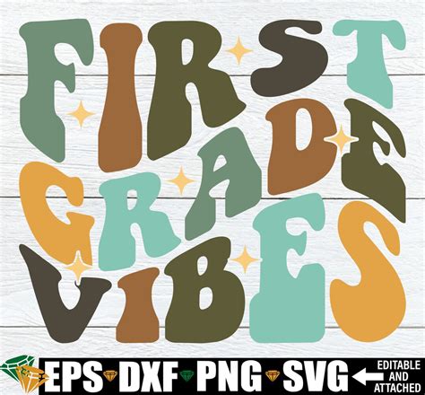 First Grade Vibes First Grade Teacher Shirt Svg Girls First Day Of