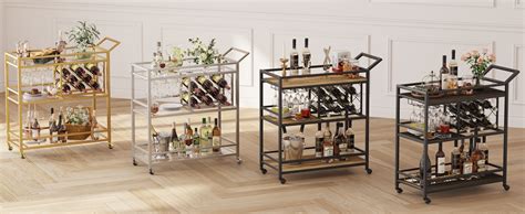 Amazon FATORRI Bar Carts For The Home Home Bar Serving Carts On