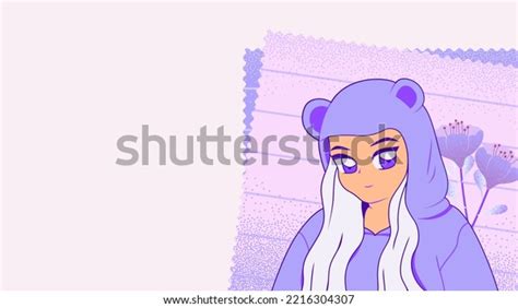 Purple Anime Girl Desktop Wallpaper Stock Illustration 2216304307 ...