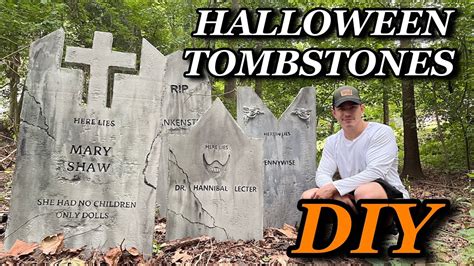 HOW TO MAKE REALISTIC HALLOWEEN TOMBSTONES - TUTORIAL - YouTube