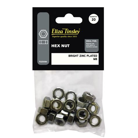 Buy Eliza Tinsley M Bright Zinc Plated Nylon Locking Nut Pk Online